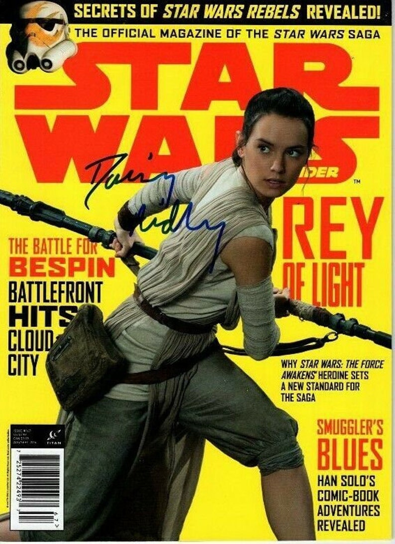 Daisy ridley signed autographed star wars insider magazine