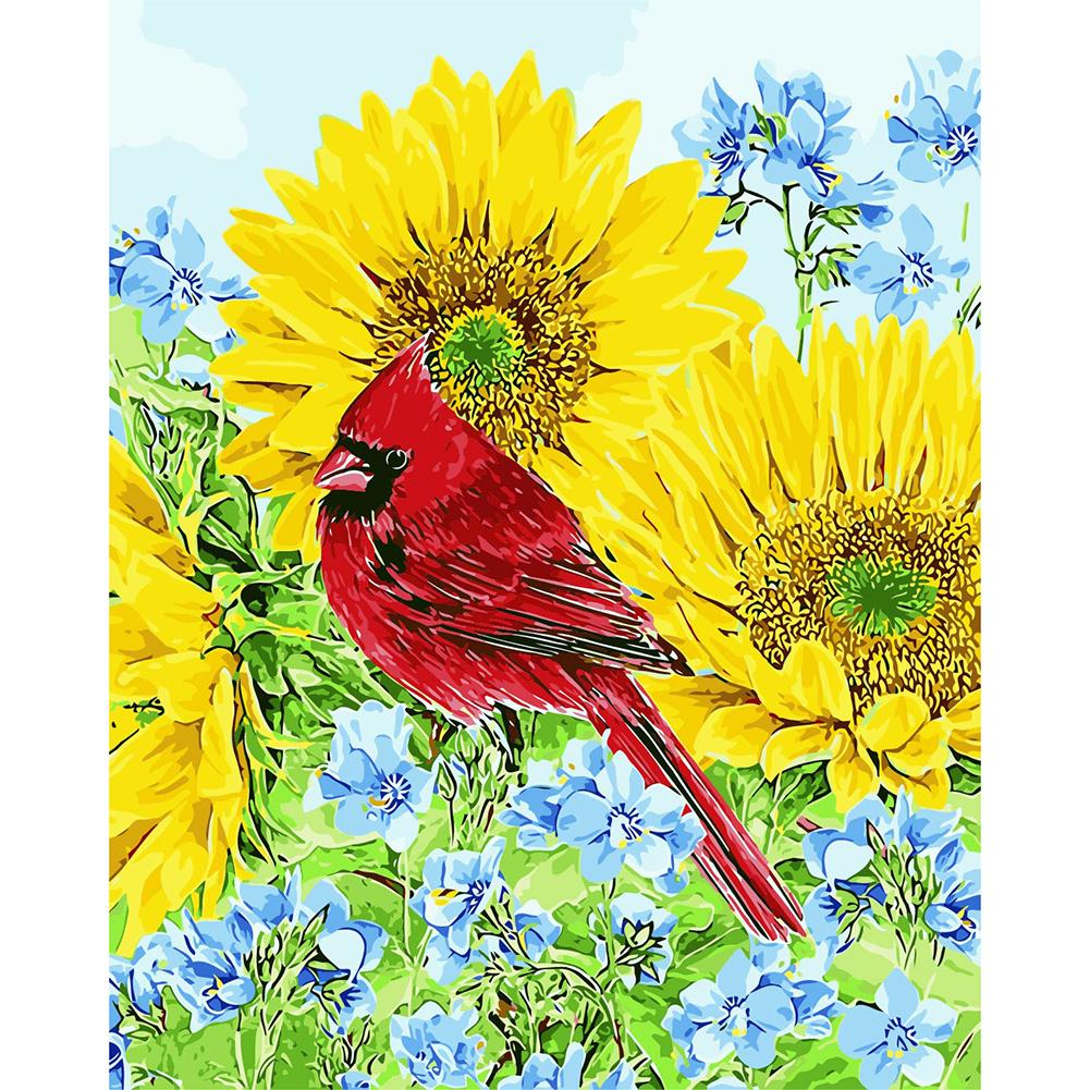 

40*50CM Paint By Numbers-Sunflower Bird, 501 Original