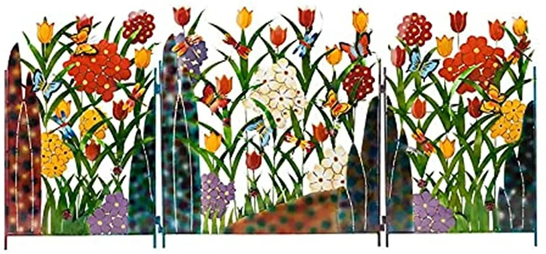 Outdoor Metal Flower Garden Fence