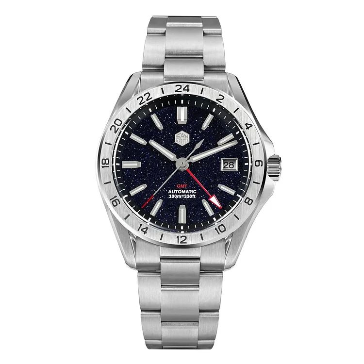 ★Flash Sale★San Martin Aventurine Gemstone NH34 GMT Watch SN0129GB San Martin Watch San Martin Watch