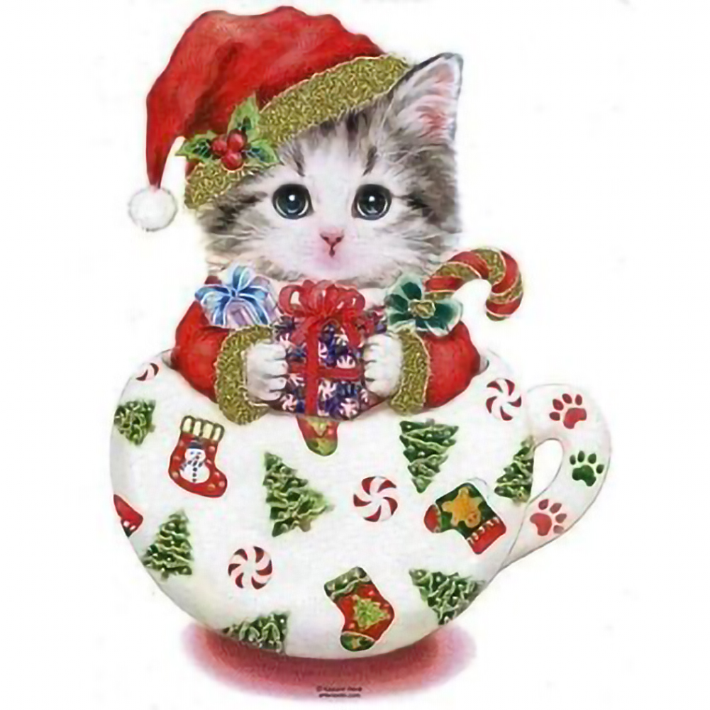 

Kitten - 11CT Stamped Cross Stitch - 35*35CM, 501 Original