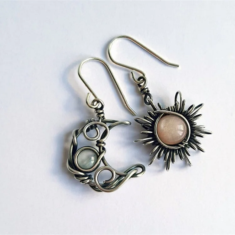 Bohemian Vintage Sun Moon Earrings
