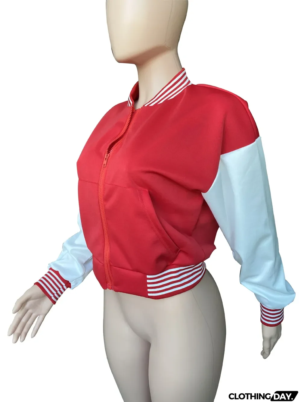 Fashion Hip-hop Style Stitching Threaded Zipper Baseball Uniform