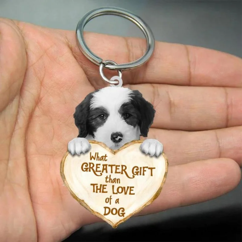VigorDaily Old English Sheepdog What Greater Gift Than The Love Of A Dog Acrylic Keychain GG086