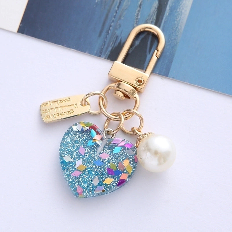 Cute Heart Shape Resin Metal Unisex Bag Pendant Keychain