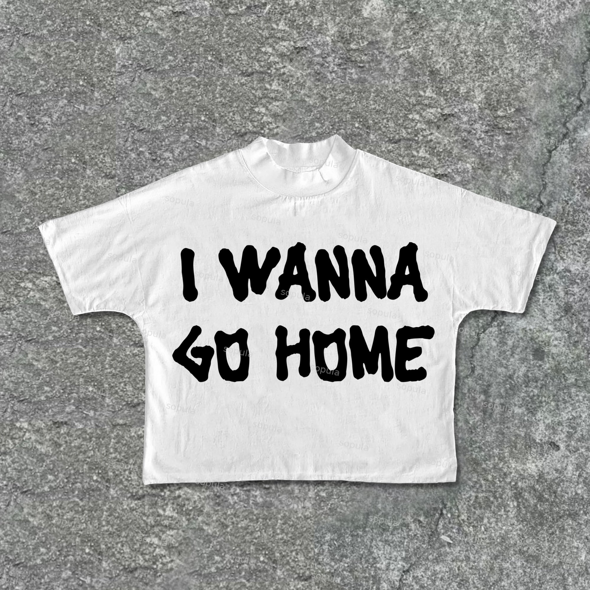 I Want Go Home Cotton Cropped T-Shirts - SOPULA
