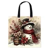 Christmas Snowman-11CT DIY Stamped Cross Stitch Shopping Bag 40*40cm tapestrymarket