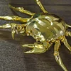 Handmade pure copper movable crab eight directions to bring wealth tea ceremony tea toy ornaments