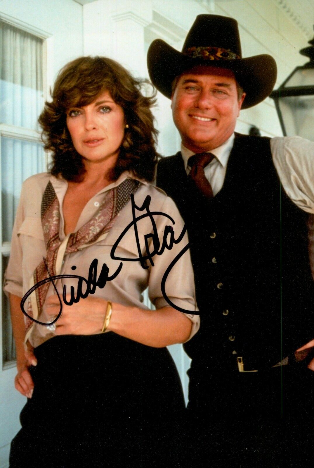 Linda Gray Signed 6x4 Photo Poster painting Dallas J.R Hollyoaks Autograph Memorabilia + COA