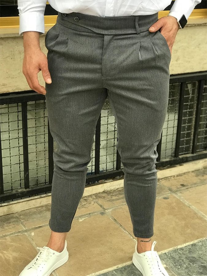 Men's Elegant Dark Gray Pants