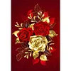 Golden Rose-Full Embroidery 3 Strands 11CT Stamped Cross Stitch-30*60CM-Large Size