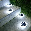 4 Pack LED Bear Paw Light Solar Light Warm White Color Light, Solar Bear Paw Light Outdoor Waterproof, Solar Ground Light Garden Lawn Landscape Path Light Bear Paw Light Animal Footprint Garden Light
