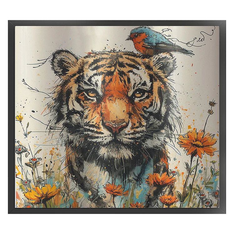 Tiger (50*45cm) 14CT Stamped Cross Stitch gbfke