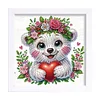 5D DIY Partial Special Shaped Drill Diamond Painting Kit Bear Decor With Frame Kit 18x18cm