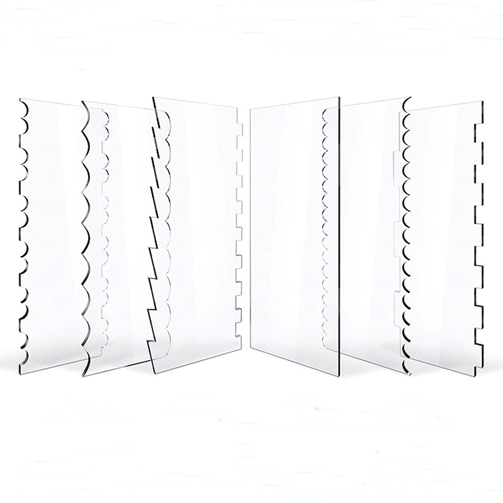 

6pcs Transparent Acrylic Cake Scraper Pastry Cutters Cake Edge Smoother, 501 Original