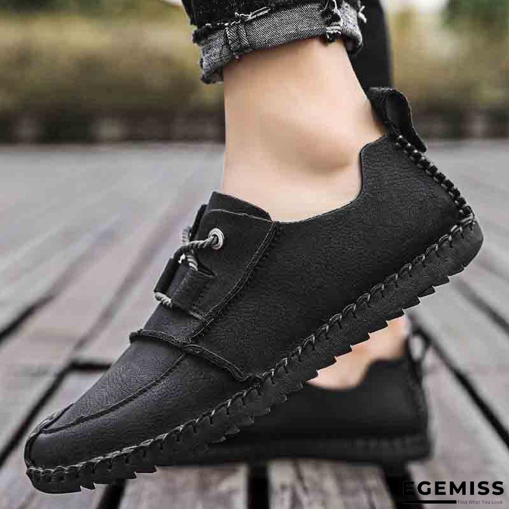Men's Fashion Business Spliced Laced Casual Leather Shoes | EGEMISS