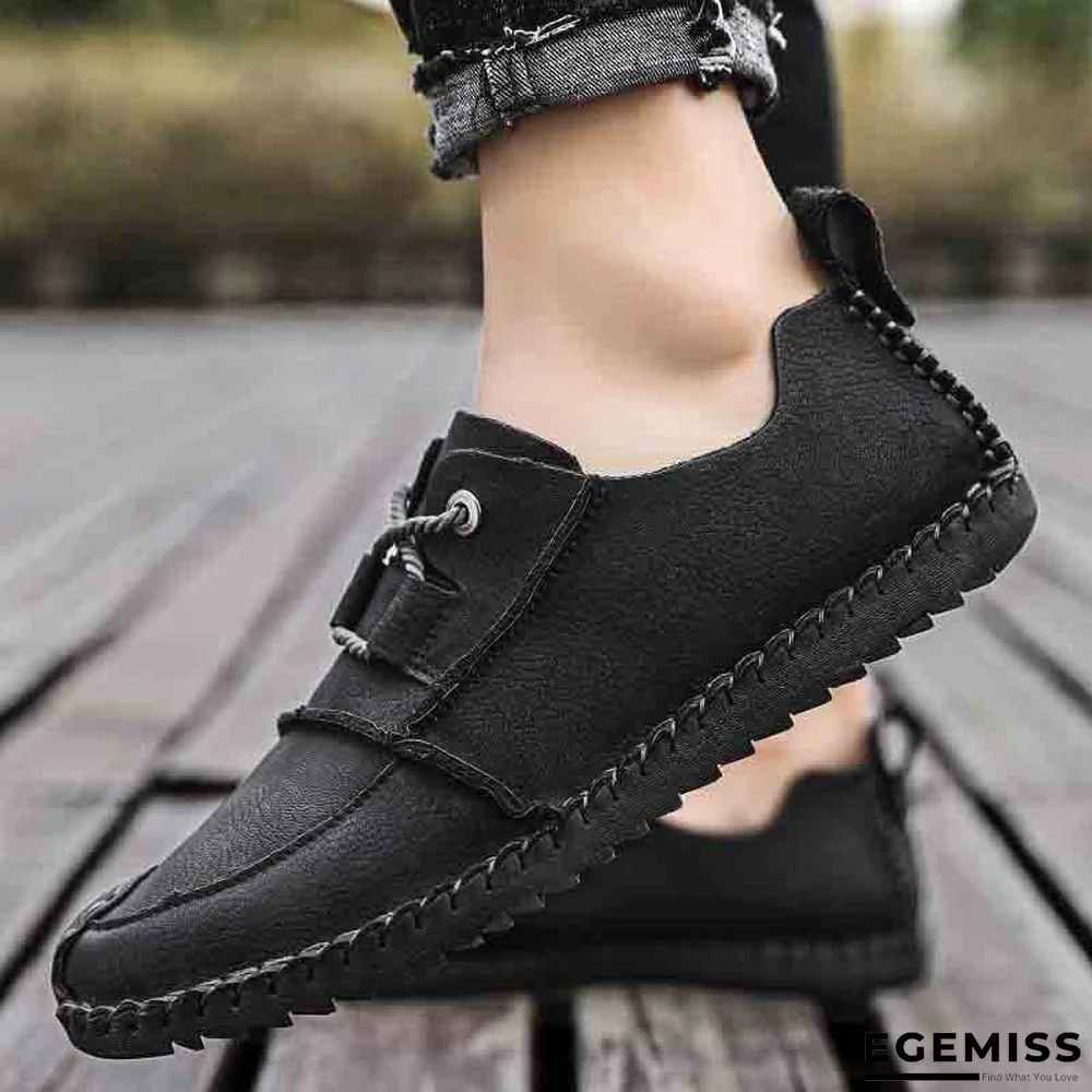 Men's Fashion Business Spliced Laced Casual Leather Shoes | EGEMISS