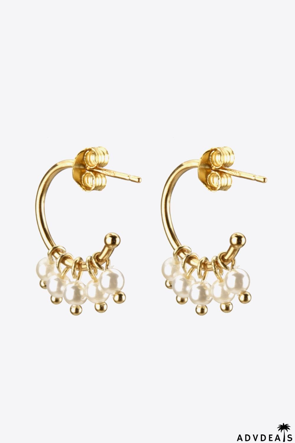 Pearl 925 Sterling Silver C-Hoop Earrings