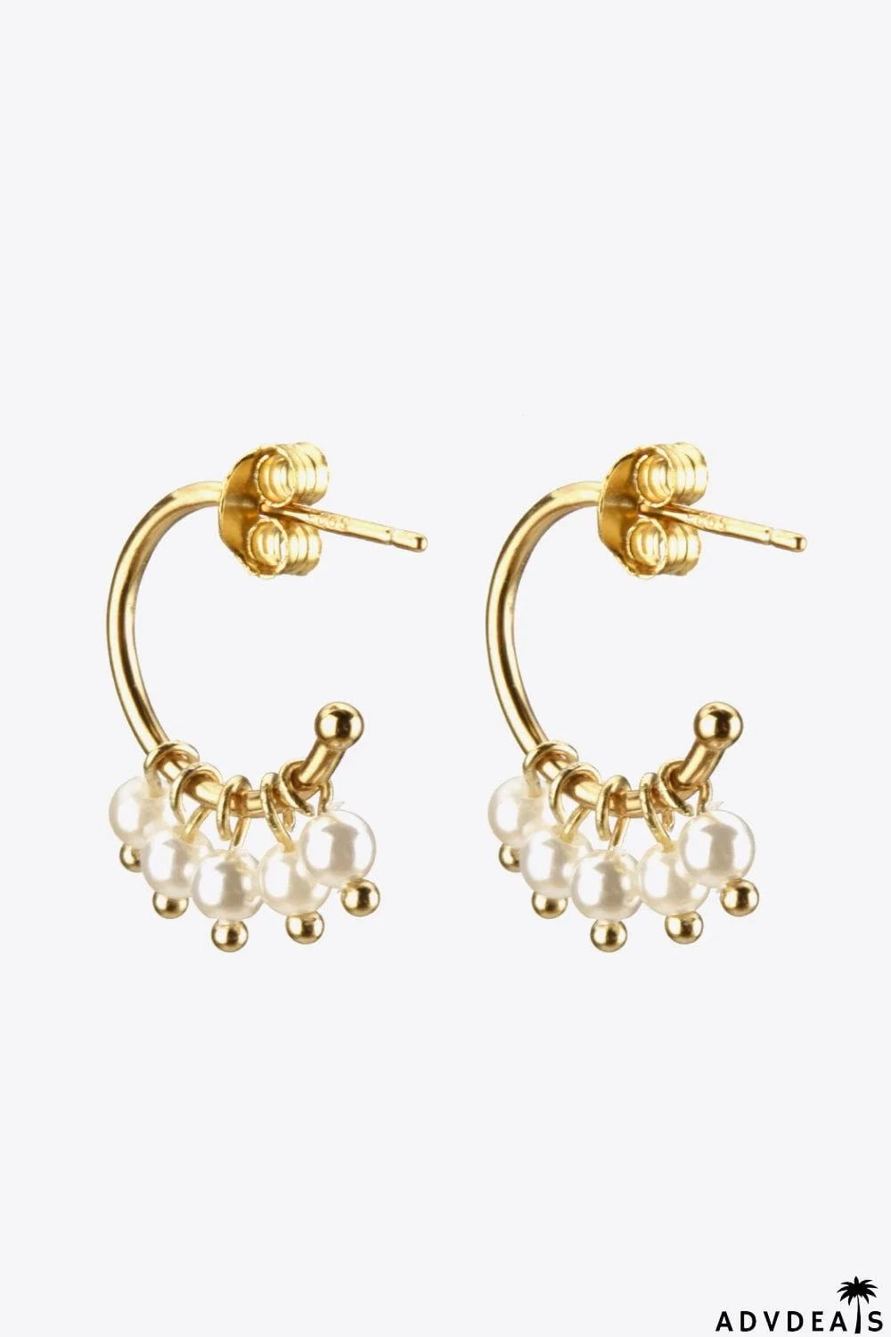 Pearl 925 Sterling Silver C-Hoop Earrings
