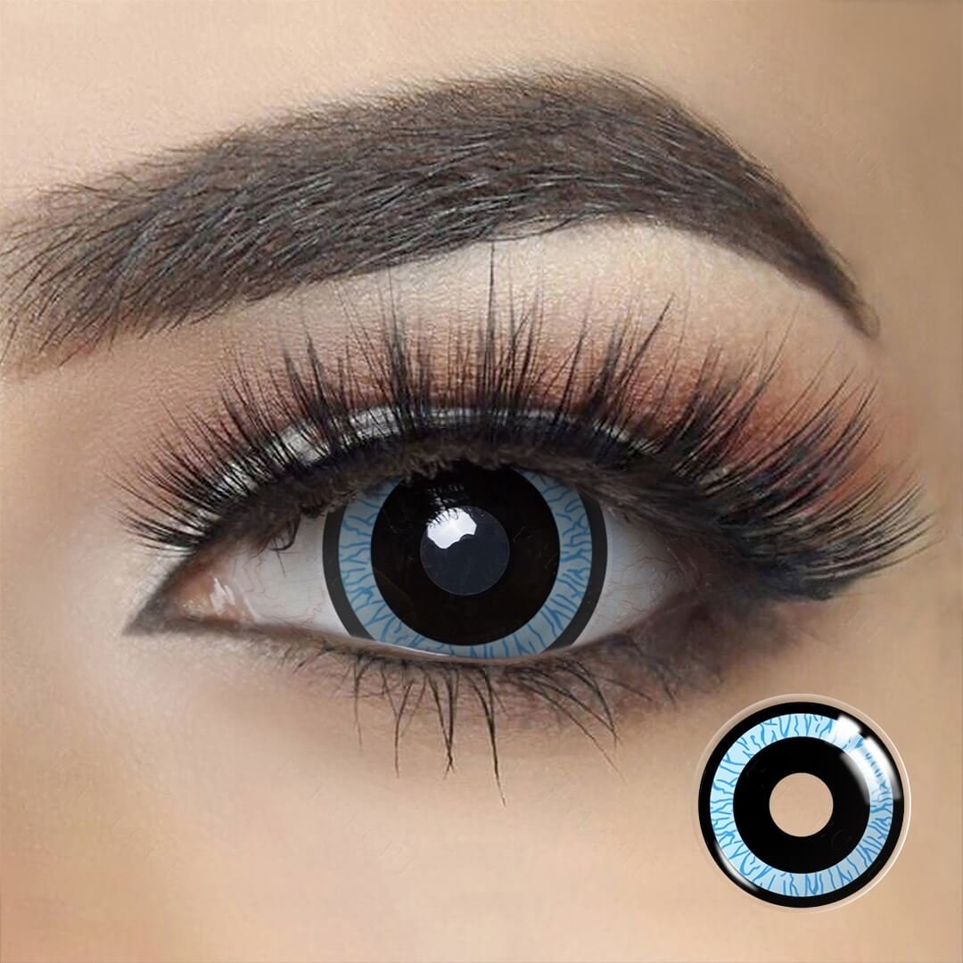 Black Blue Mini Sclera Contacts