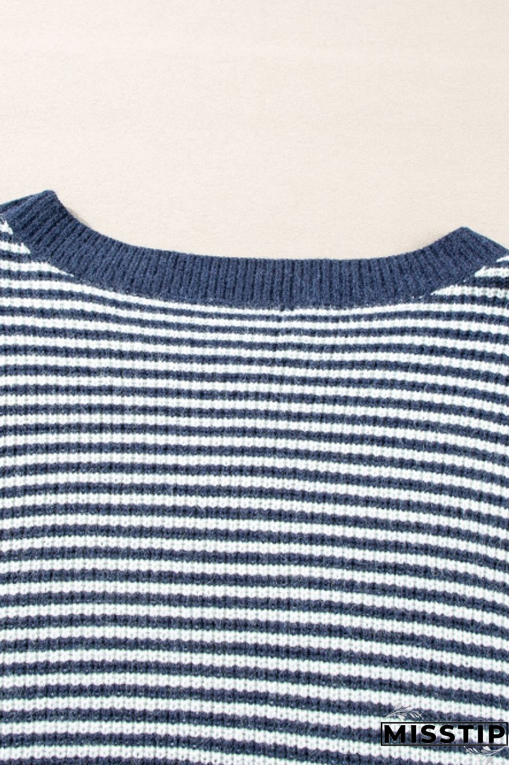Striped Boat Neck Long Sleeve Sweater