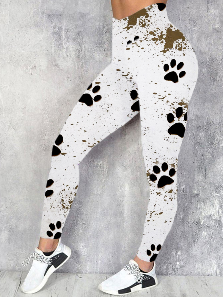 Lovely Muddy Paws Inspired Casual Leggings wearshes