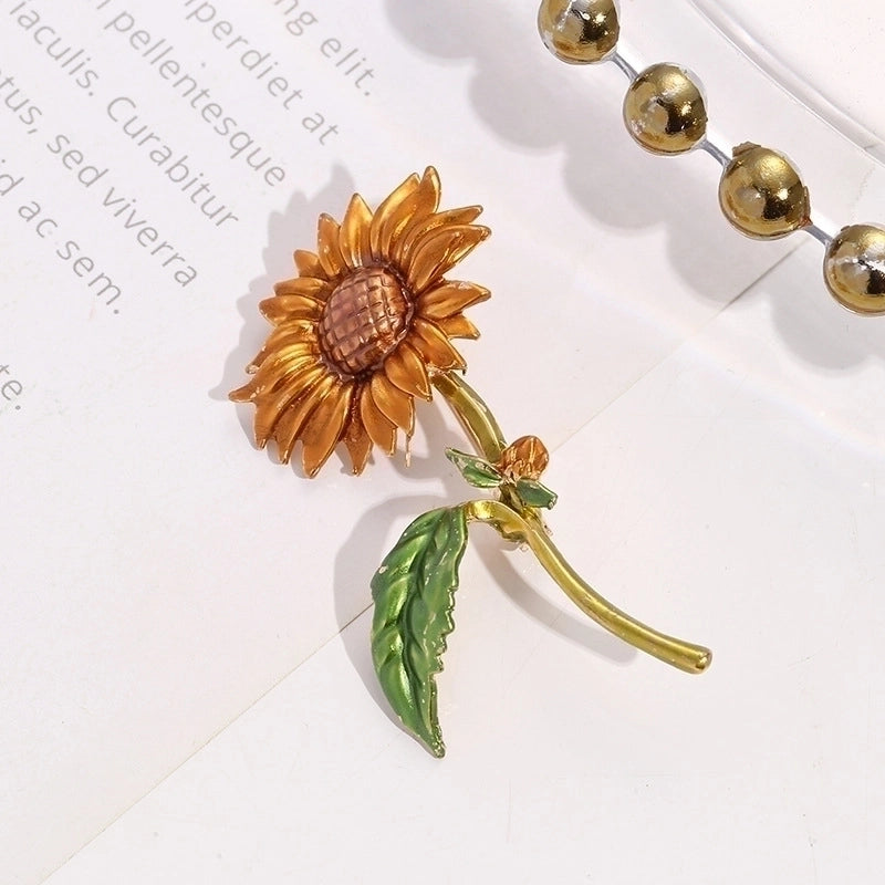 Retro Pin Flower Artificial Gemstones Alloy Unisex Brooches