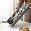 Small cutlery compact, drawer cutlery holder, kitchen drawer silverware organizer, spoon, fork and knife divider short