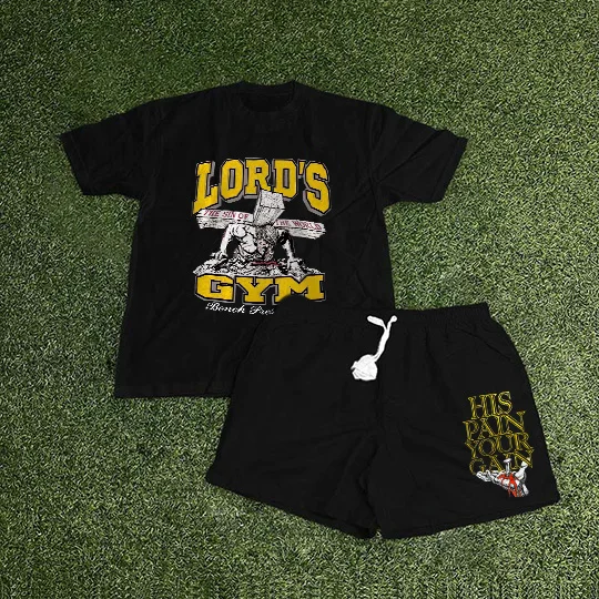 Unisex Lord's Gym Graphic T-Shirt And Shorts Set