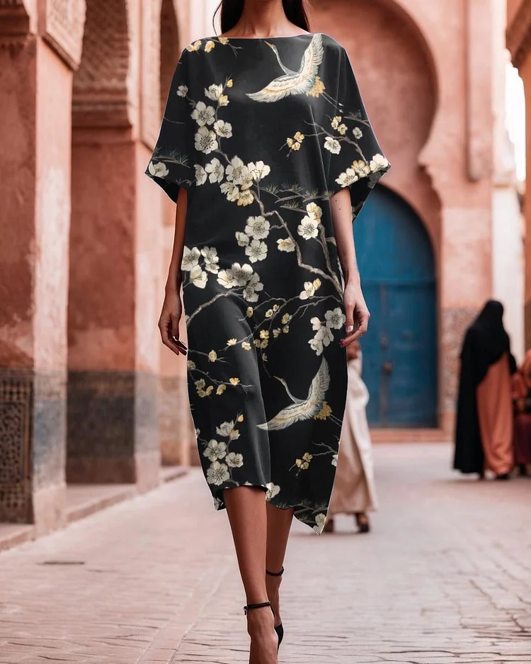 Women's Elegant Printed Loose Dress
