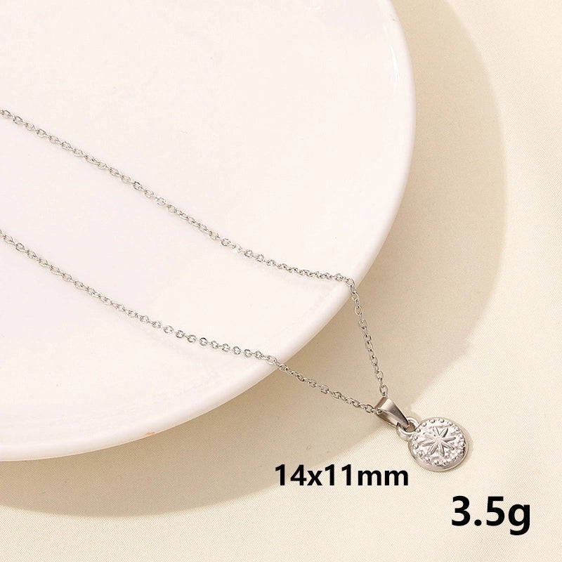 304 Stainless Steel Casual Minimalist Plating Sun Star Moon Pendant Necklace