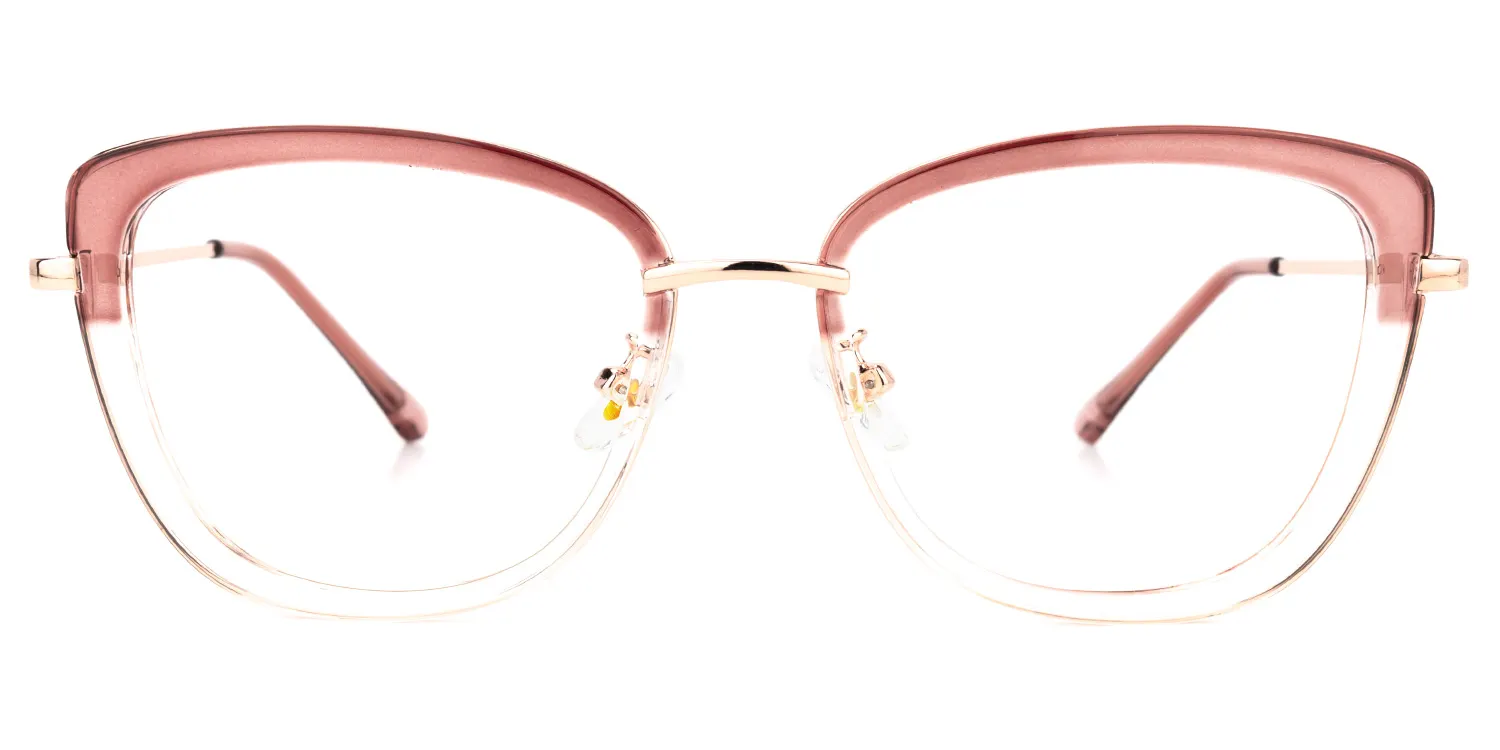 Leah Rosa Kristall Cateye Brille Rosa