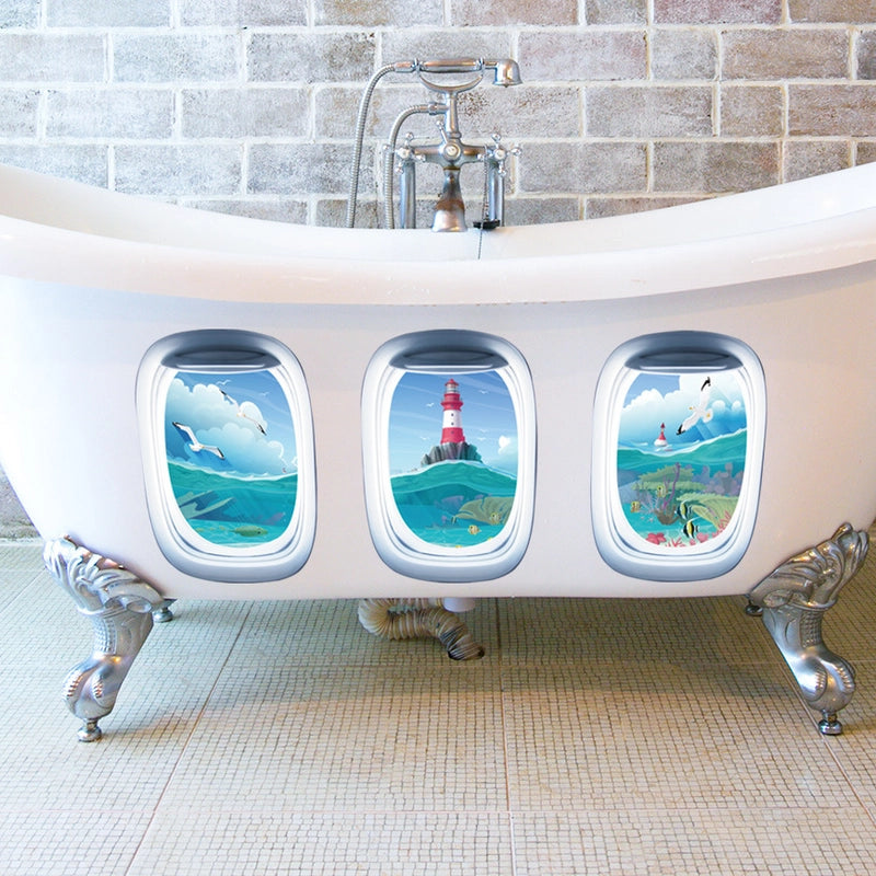 Casual Elegant Landscape PVC Wall Sticker Bathing