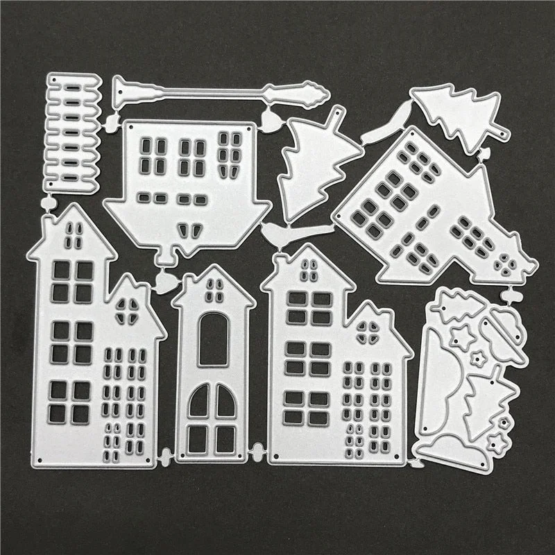 City Building Shape Decor Greeting Card Metal Cutting Dies Stencil DIY Scrapbook Paper Photo Album Craft Template Dies