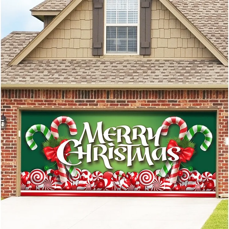 Christmas Garage Door Banner Mural The Holiday Aisle Background | AvasHome