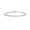 14K White Gold Marquise Cut & Round Cut Lab Diamond Three Prong Buckle Tennis Bracelet