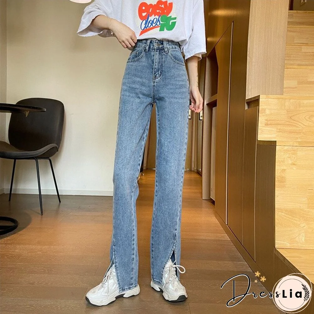 Woman Jeans High Waist Clothes Wide Leg Denim Clothing Blue Streetwear Vintage Quality Fashion Harajuku Straight Pants