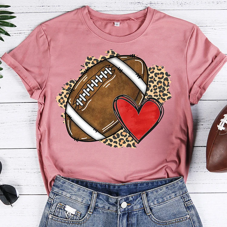 Football love heart T-Shirt Tee -08216-Annaletters