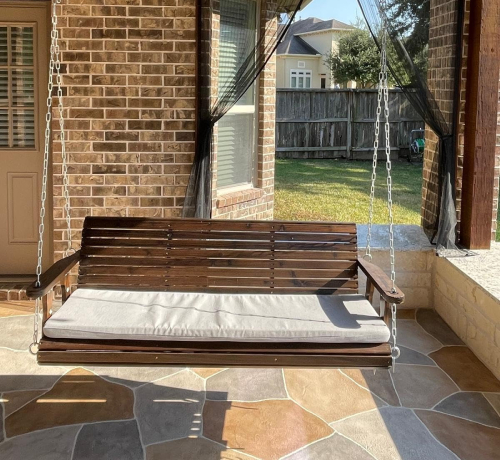 Fall in Love with the Charm of a 4.5FT Wood Porch Swing