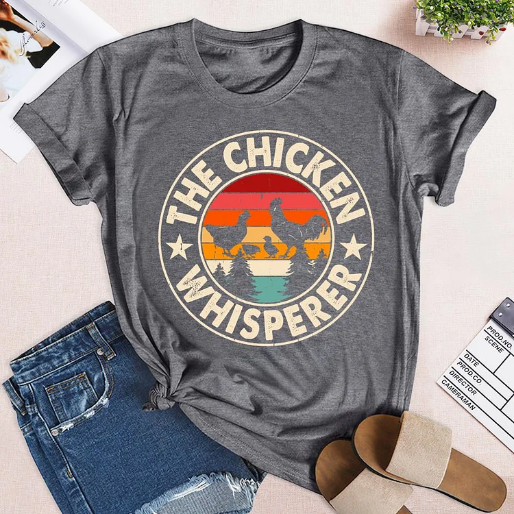 The Chicken Whisperer Round Neck T-shirt-0025005