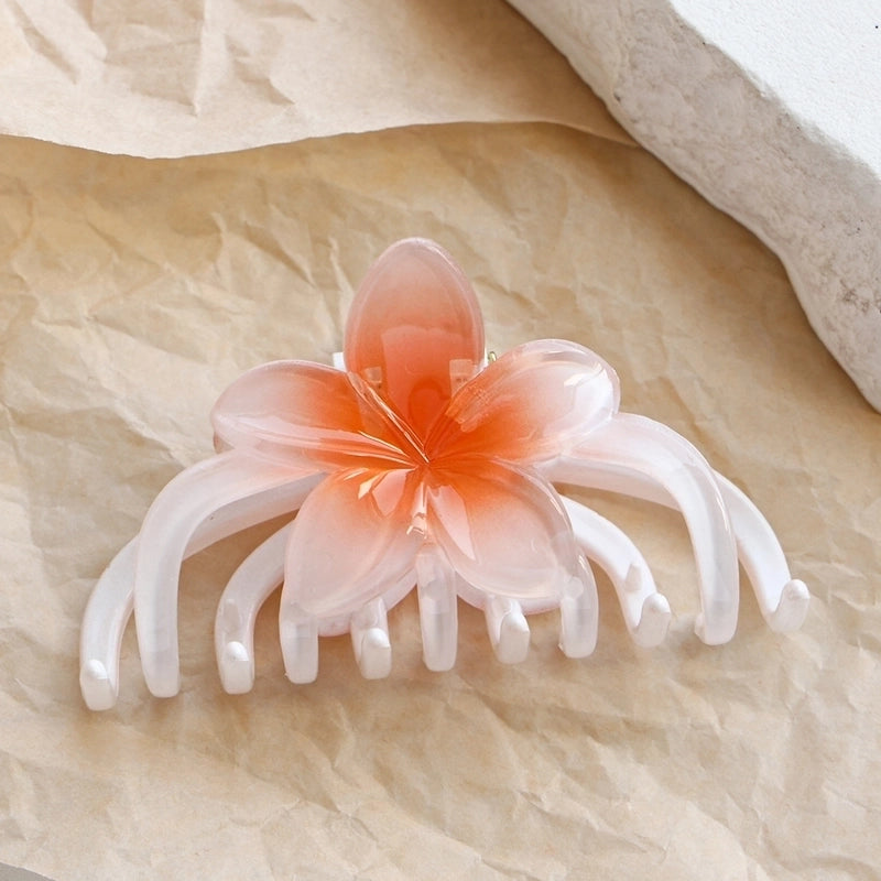 Women’s Casual Minimalist Flower Plastic Resin Stoving Varnish Hair Claws