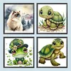 4pcs Diamond Painting -DIY Round Drill Animal