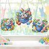 (US Only)3Pcs 2D/Flat DIY Easter Bunny Diamond Art Pendant DIY Home Decor Hanging Charm