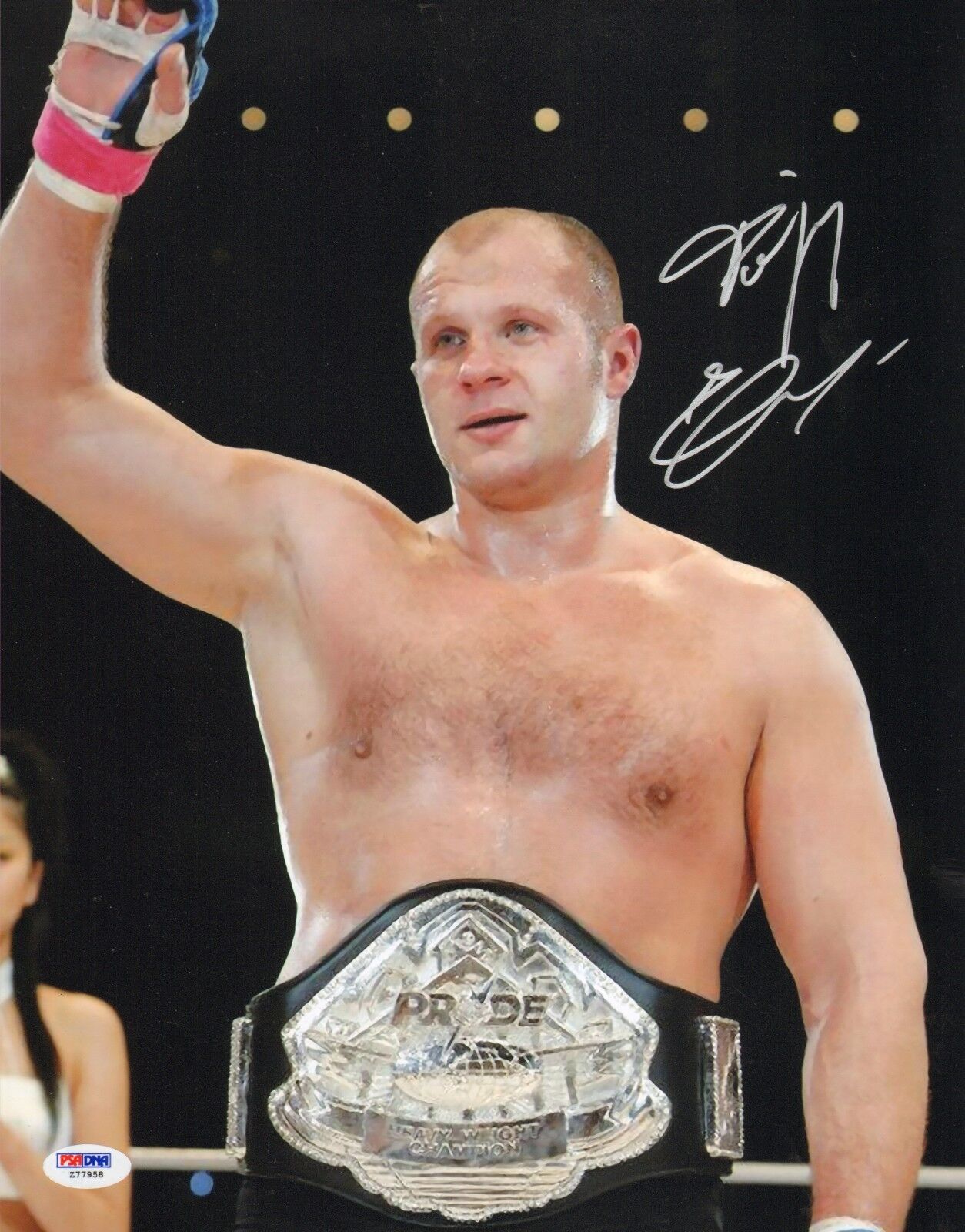 Fedor Emelianenko Signed 11x14 Photo Poster painting PSA/DNA COA Pride FC Belt Picture Autograph