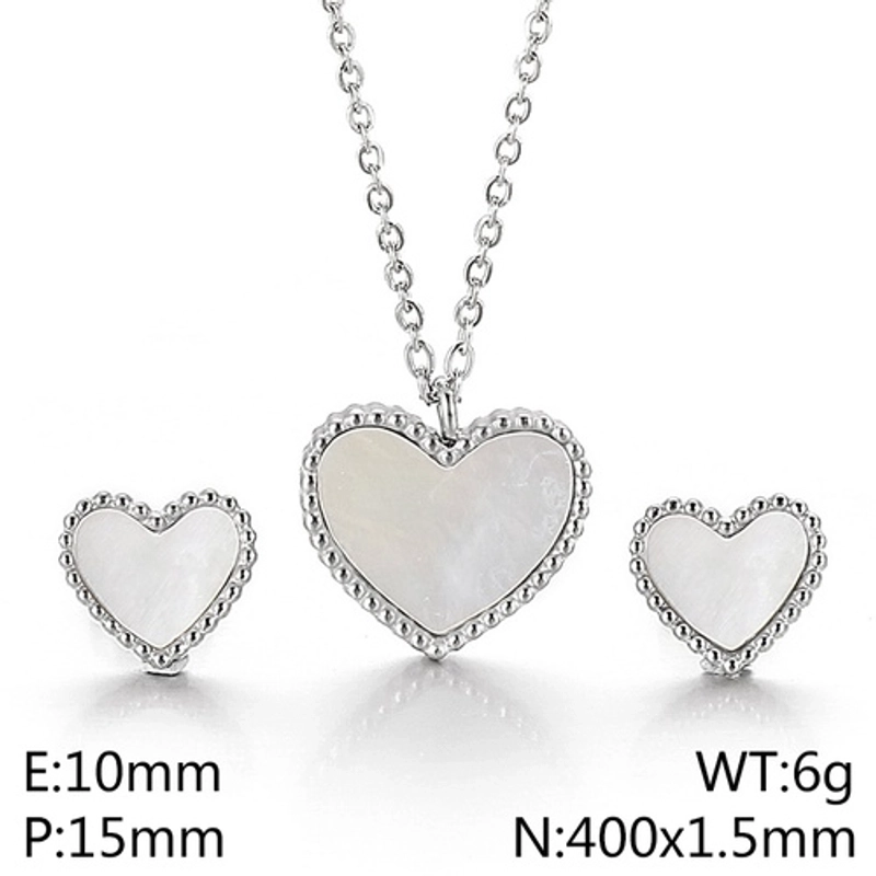 Minimalist Heart Shape Titanium Steel Rose Gold Plated Jewelry Set