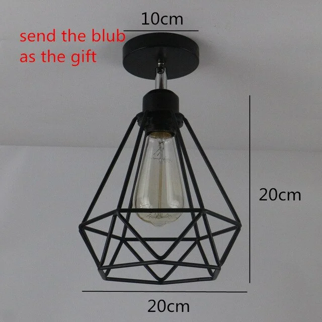 Retro Indoor Lighting Vintage Ceiling Light LED Lights More Kinds Iron Cage Lampshade Warehouse Style Light Fixture