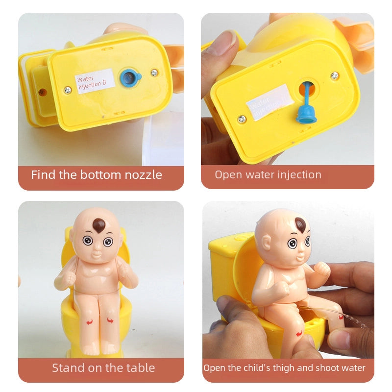 Creative Tricky Toilet Doll Toy Decompression Tricky Water Spray Toilet Toy Water Spray Toilet Sitting Doll