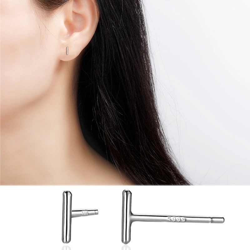 1 Pair 925 Sterling Silver Four Leaf Clover Star Lightning Ear Studs