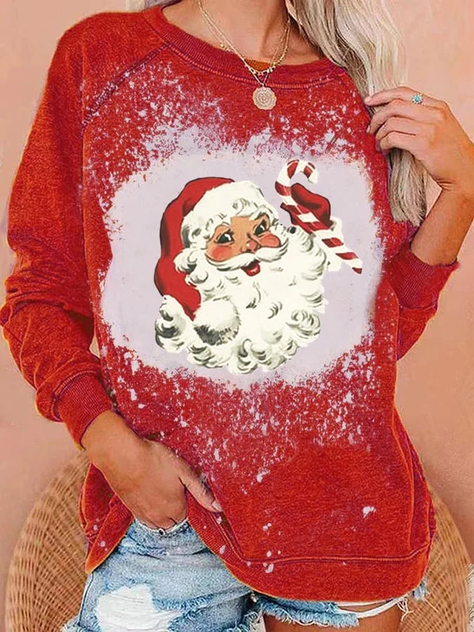 Women's Christmas Tie Dye Print Casual Sweatshirt