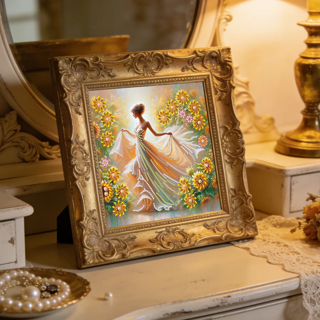 Diamond Painting - Partial Special Shaped Drill - Sunflower Girl(Canvas|30x30cm)